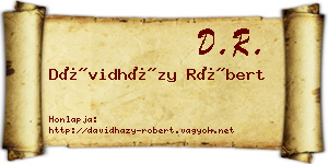 Dávidházy Róbert névjegykártya