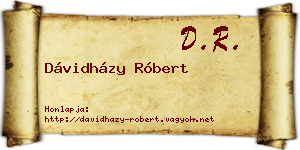 Dávidházy Róbert névjegykártya